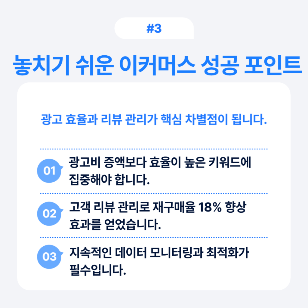 놓치기 쉬운 이커머스 성공 포인트 광고 효율과 리뷰 관리