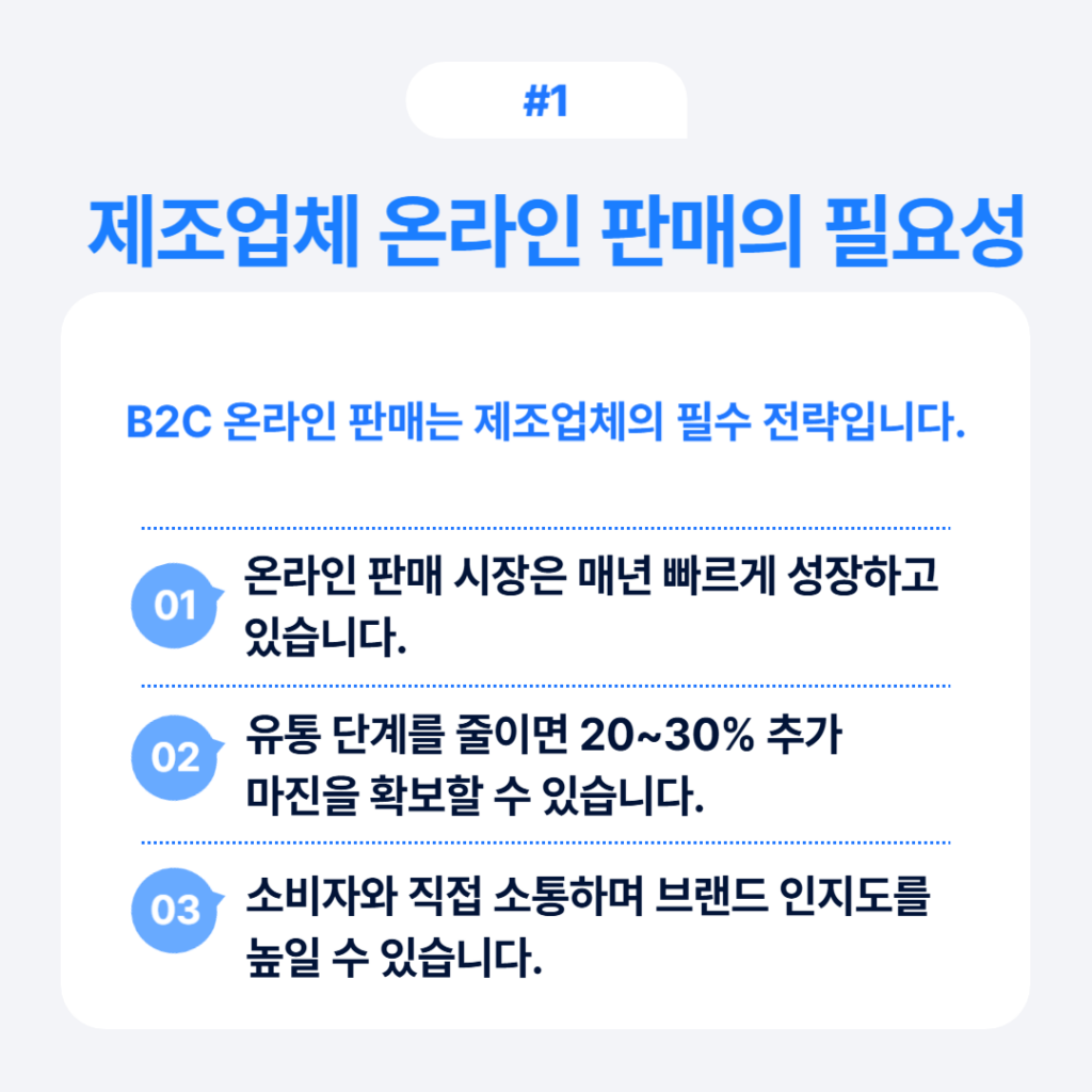 제조업체 온라인 판매의 필요성 3가지 요점