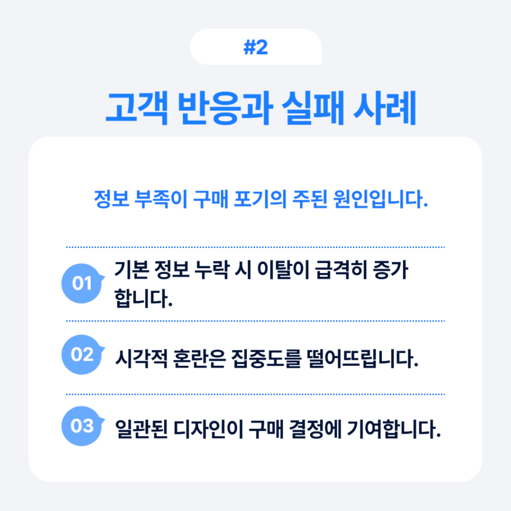 고객 반응과 실패 사례 인포그래픽