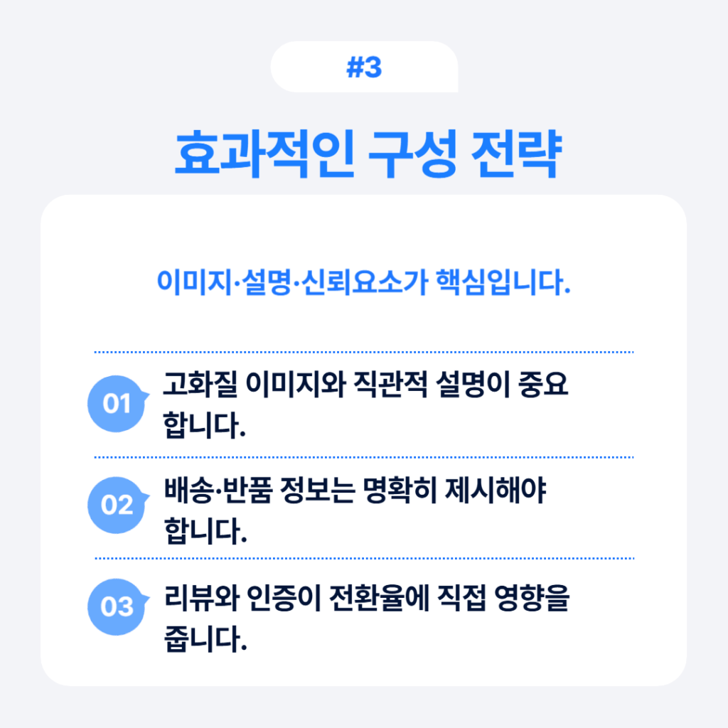 효과적인 구성 전략 인포그래픽