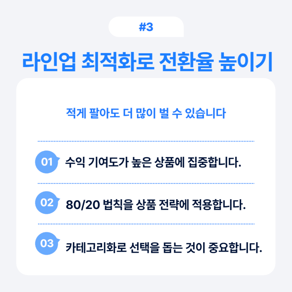 상품 라인업 최적화로 전환율 높이는 3가지 방법: 수익 기여도 분석, 80/20 법칙 적용, 카테고리화