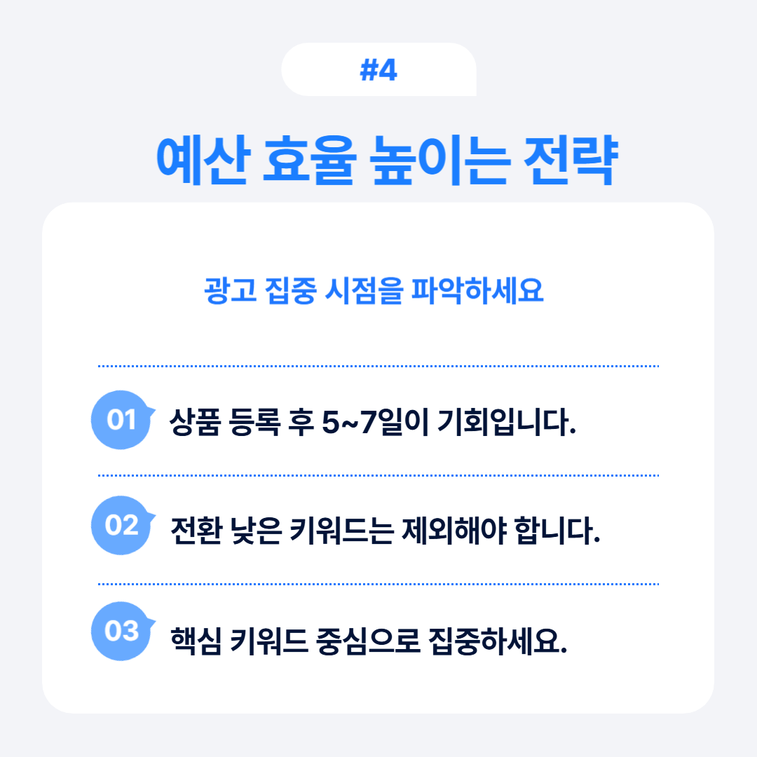 쿠팡 광고 예산 최적 전략 가이드 4 예산의 효율을 높이기 위한 전략과 시점을 파악하는 방법을 설명합니다.