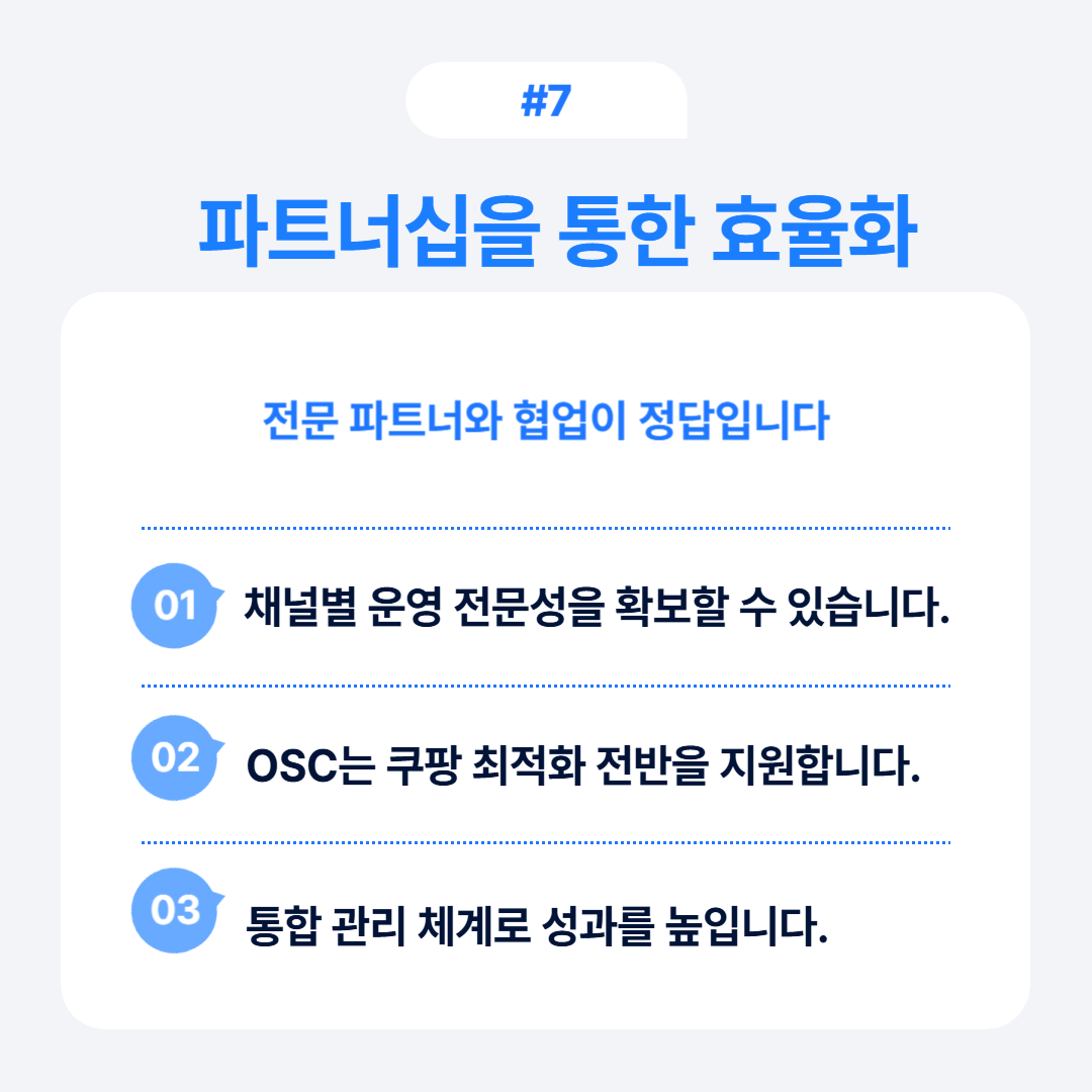 판매 채널 관리 효율화 전략 7 전문 파트너와 협업하여 효율성을 높이는 내용을 담고 있습니다.