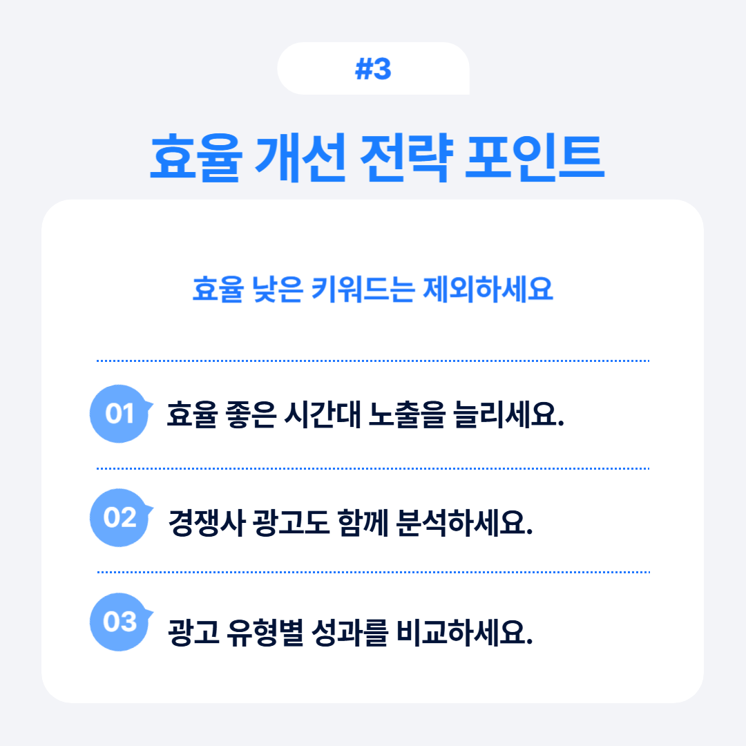 효율 개선을 위한 광고 전략 포인트를 다룹니다.