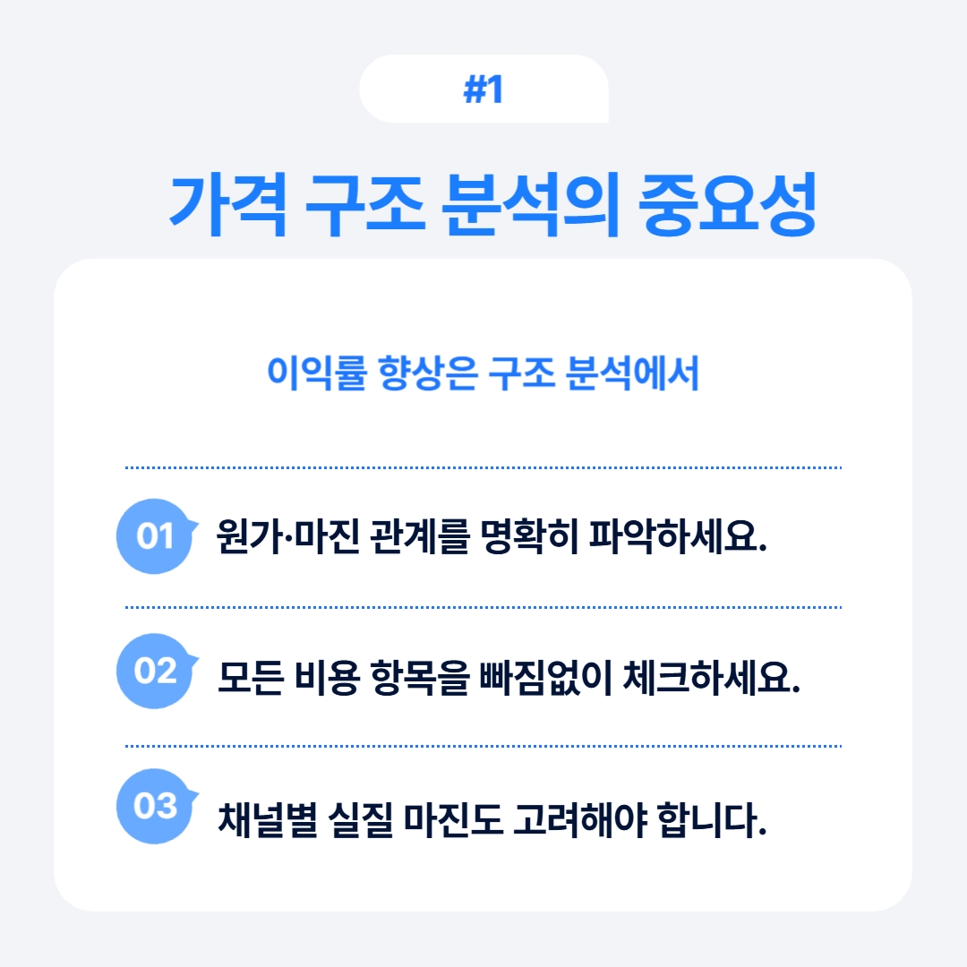 가격 구조 분석의 중요성을 설명하는 콘텐츠