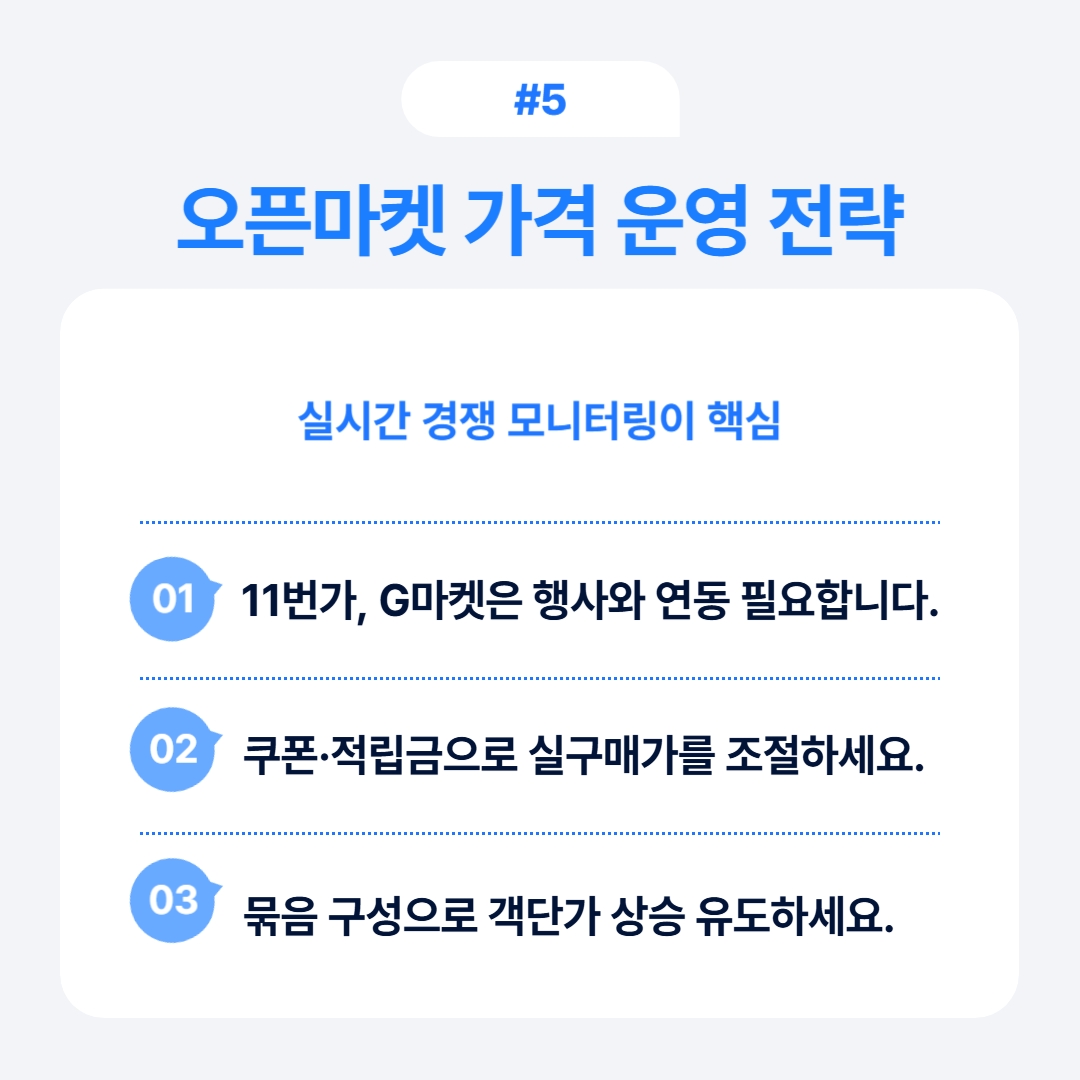 오픈마켓에서 실시간 가격 운영 전략에 대해 설명
