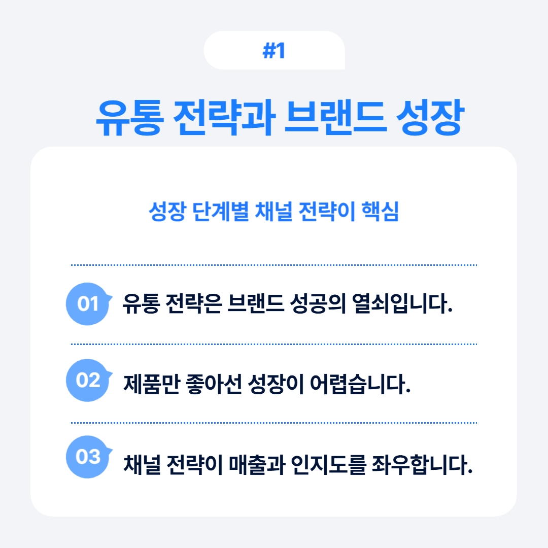유통 전략과 브랜드 성공의 핵심을 설명하는 이미지.