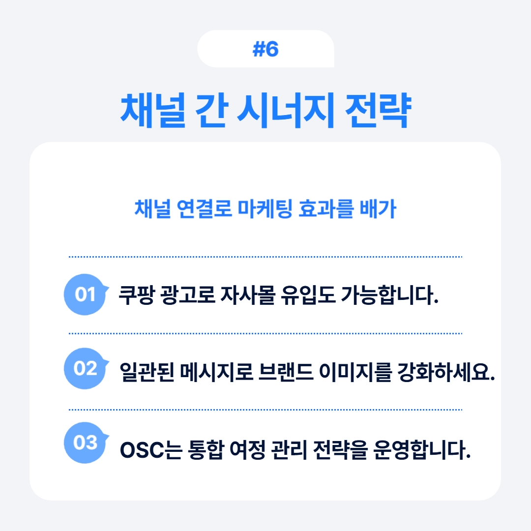 채널 간 시너지 전략을 강화하는 방법을 설명하는 이미지.