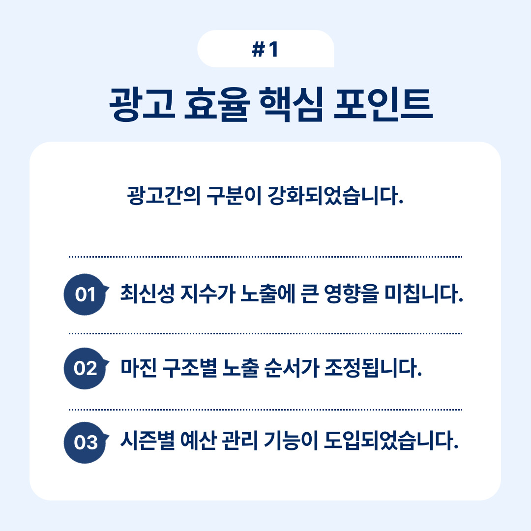 광고 효율을 높이는 핵심 포인트를 설명하는 이미지