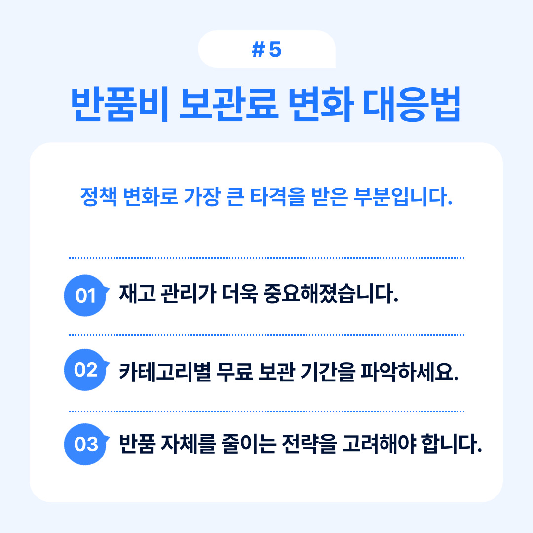 반품비 보관료의 변화에 대한 대응 방법을 설명하는 글입니다.