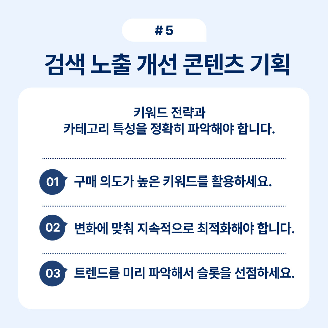 구매 의도가 높은 키워드를 활용한 콘텐츠 개선 전략에 대한 설명.