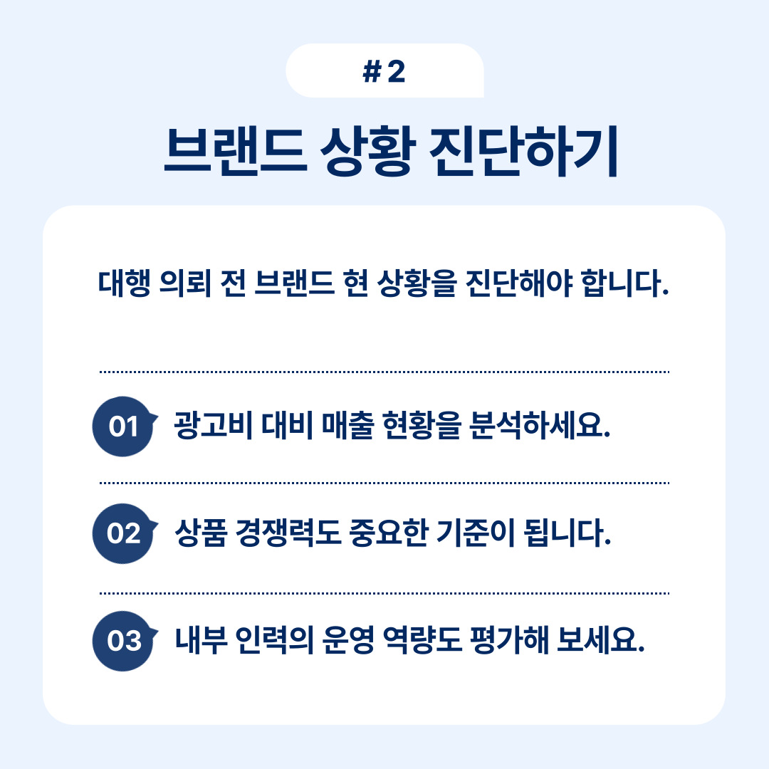 브랜드 현황을 진단하며 광고비 대비 매출 분석을 진행하는 모습.