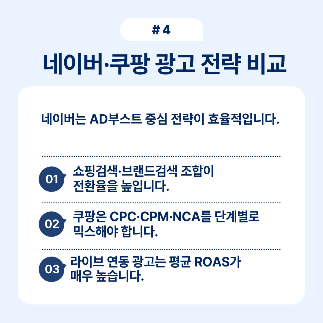 네이버와 쿠팡의 광고 전략 비교 및 효과성 설명