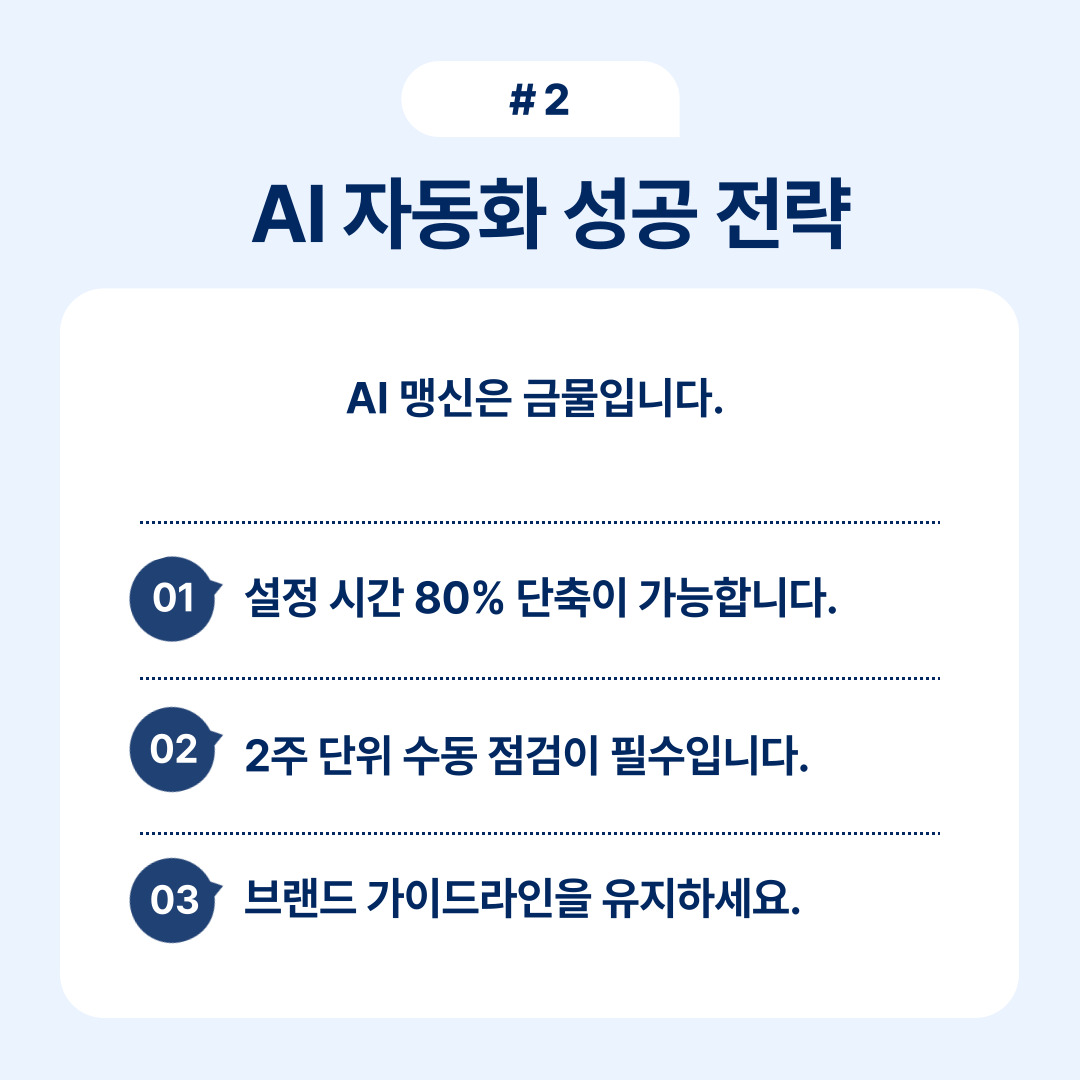 AI 자동화 성공 전략을 설명하는 이미지입니다.