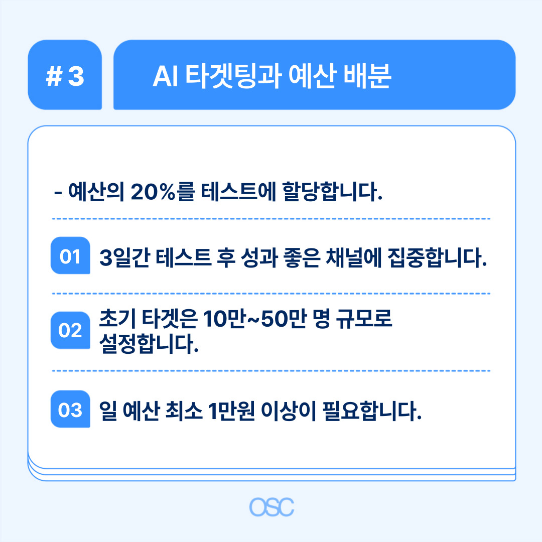 AI 타겟팅과 예산 배분의 중요성 설명