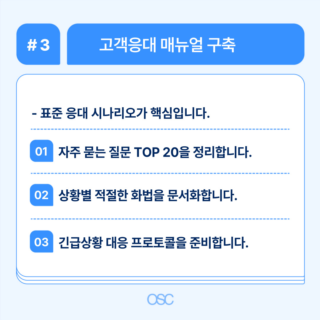 고객응대 매뉴얼 구축의 핵심 포인트 설명