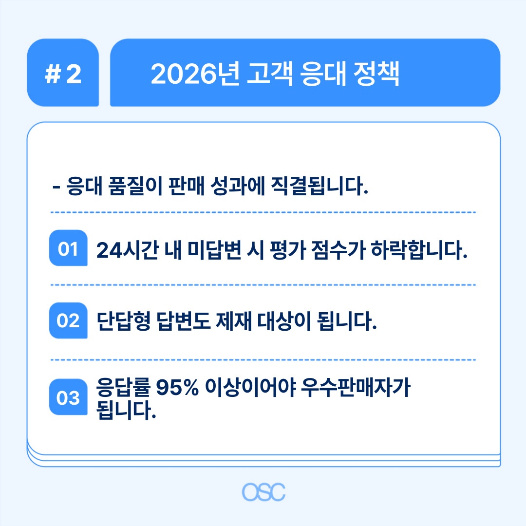 2026년 고객 응대와 관련된 정책을 설명한 이미지입니다.