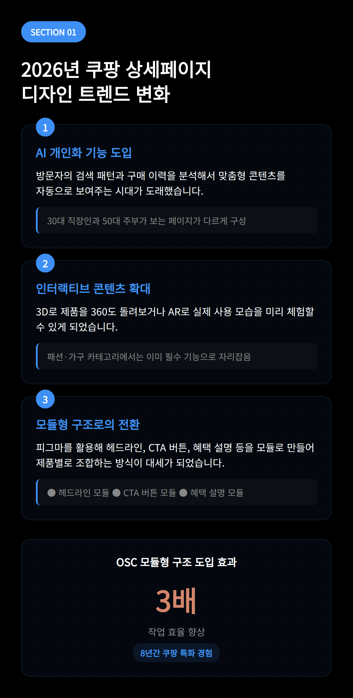 2026년 쿠팡의 상세페이지 디자인 트렌드 변화에 대한 설명