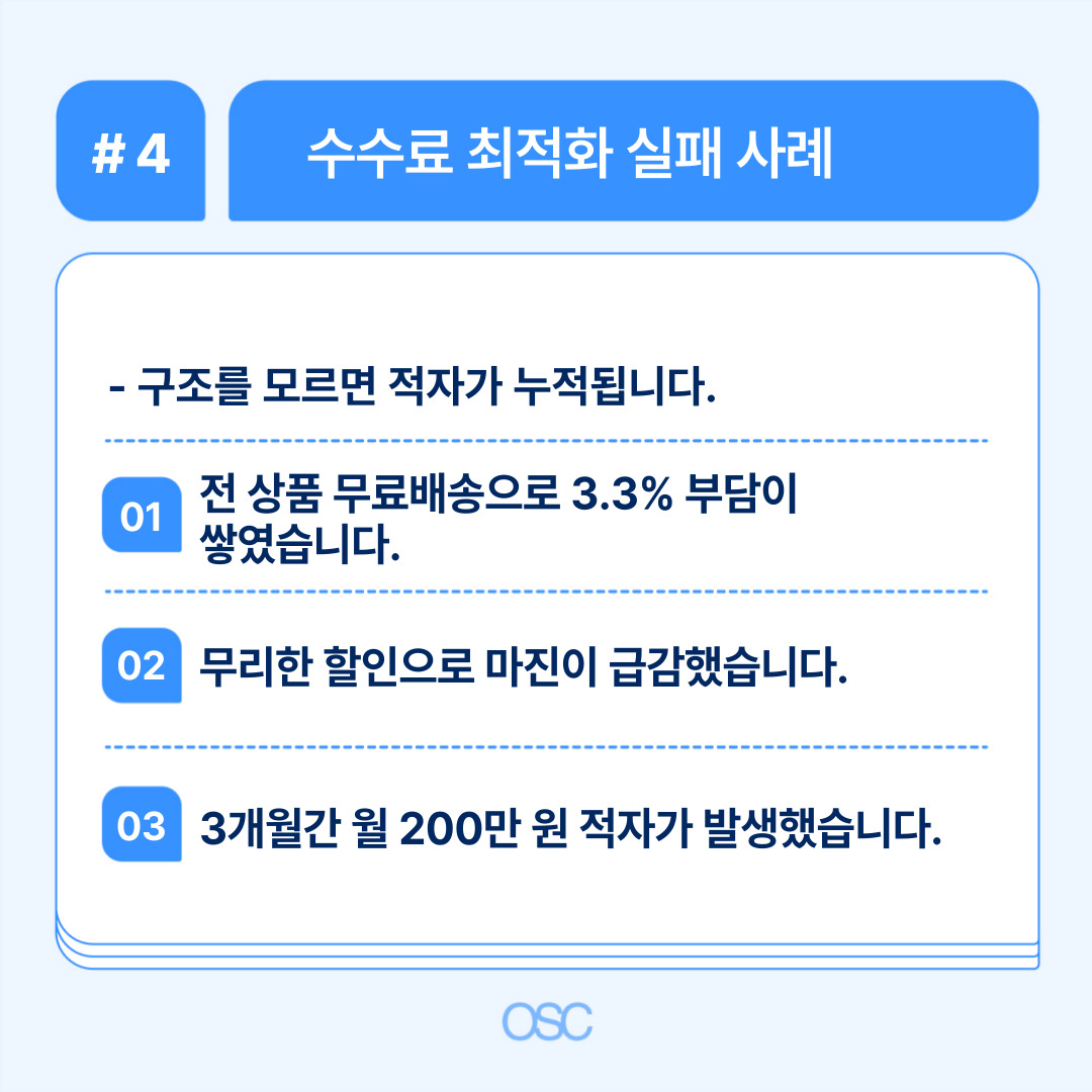 수수료 최적화 실패 사례와 경고 내용