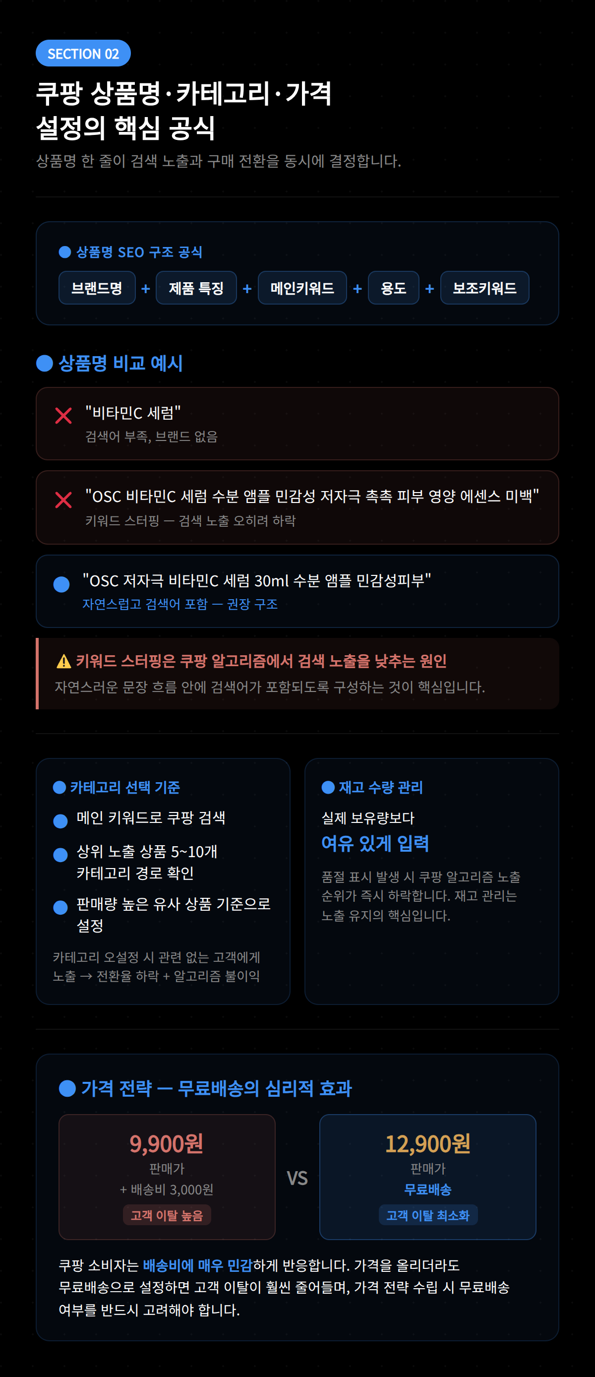 쿠팡 상품 등록 시 상품명과 카테고리를 입력하는 기본 정보 설정 화면