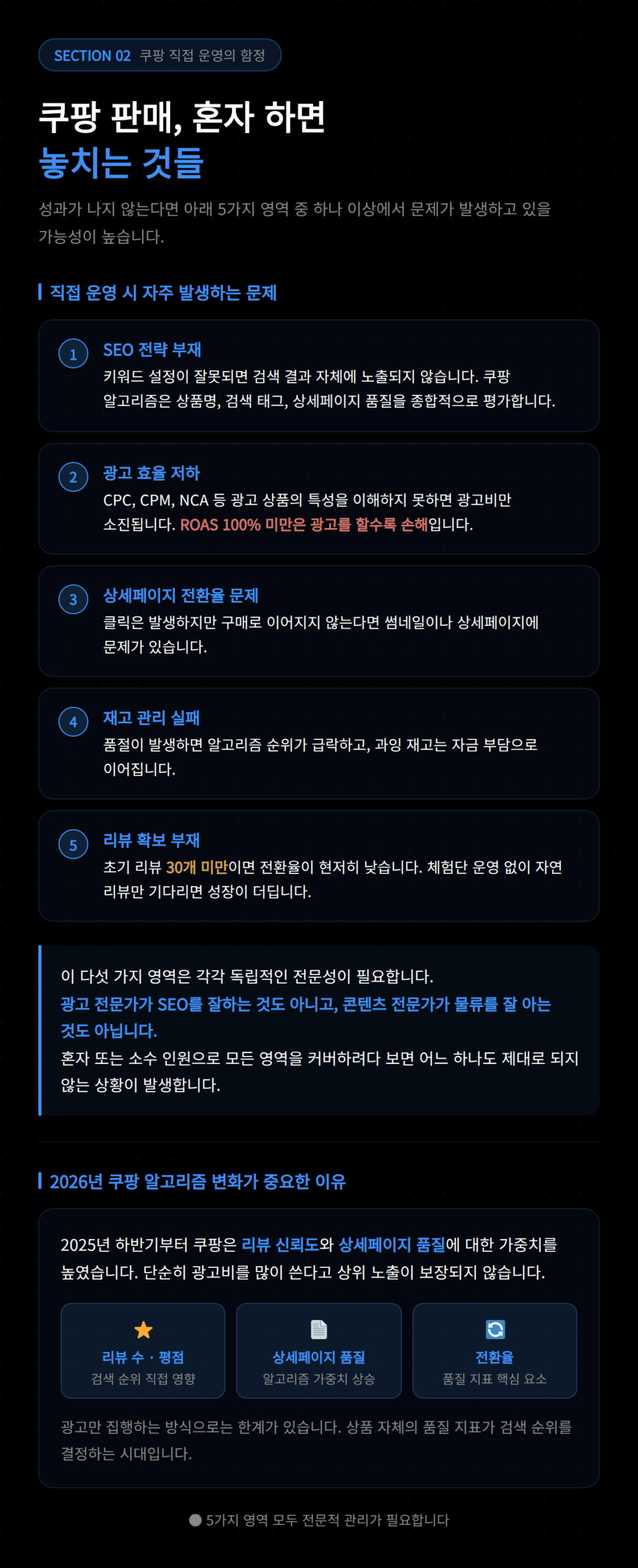 쿠팡에서 혼자 판매 시 발생할 수 있는 문제에 대한 글