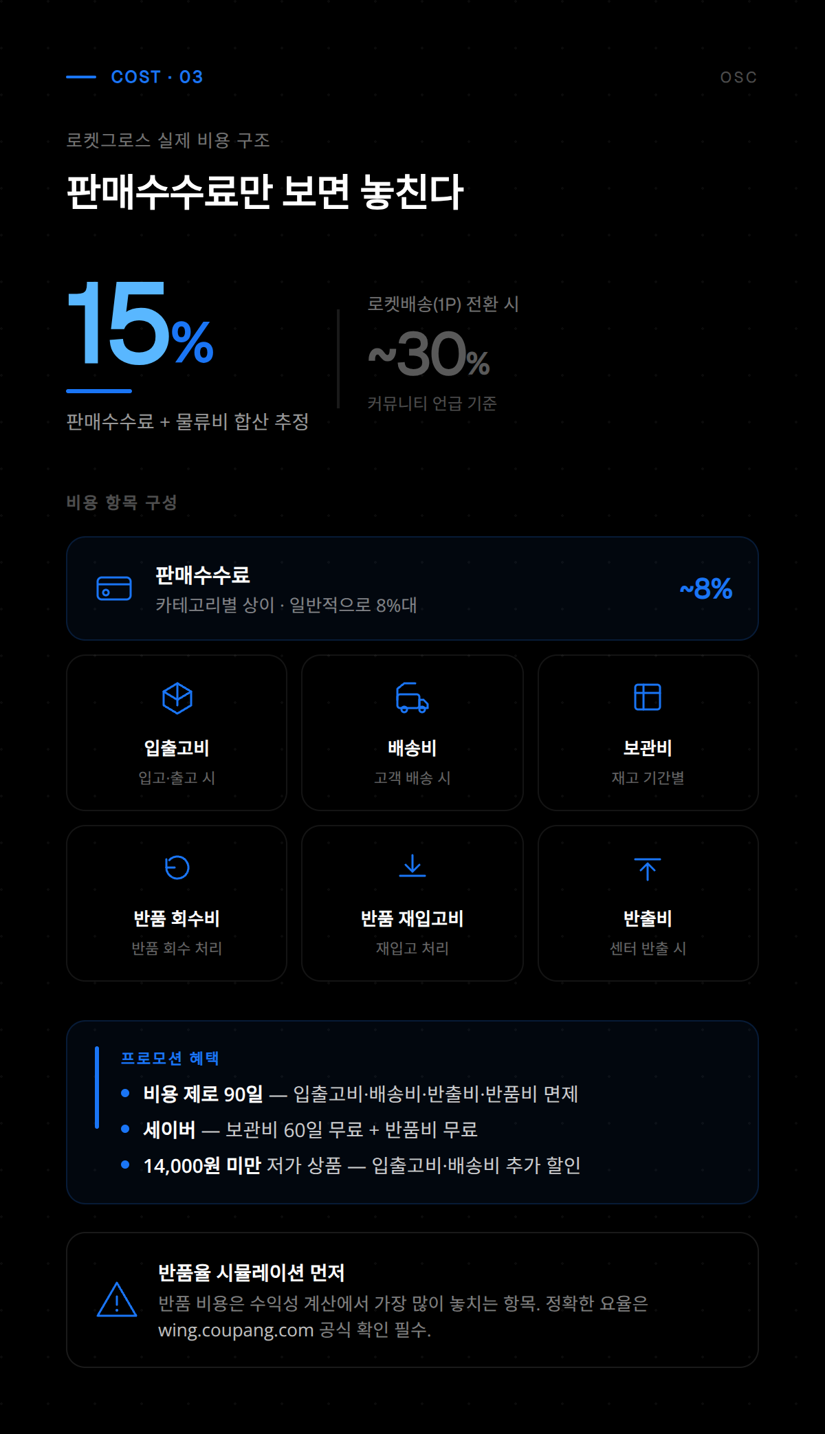 로켓그로스 물류 센터 입고 및 재고 관리 화면