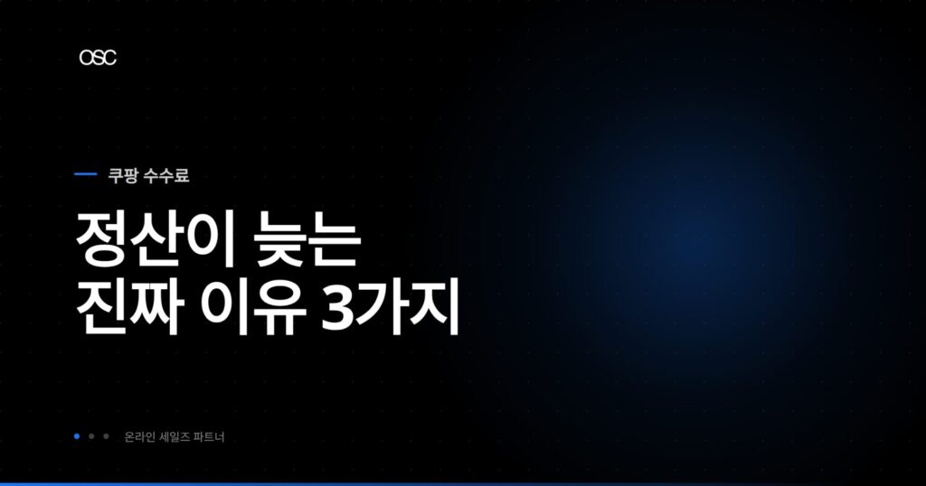 쿠팡 로켓그로스 정산 지연 셀러 필수 3가지