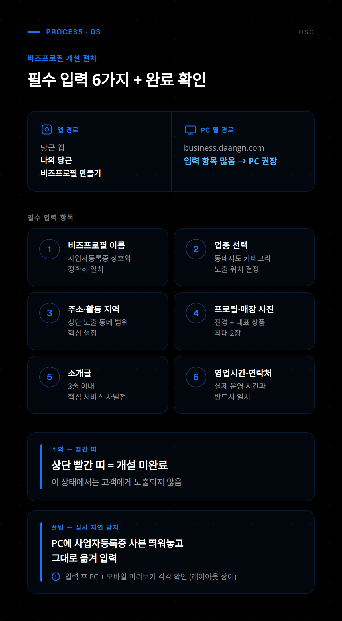 당근 비즈프로필 소식 게시 기능을 활용해 신메뉴나 이벤트 정보를 지역 주민에게 알리는 화면