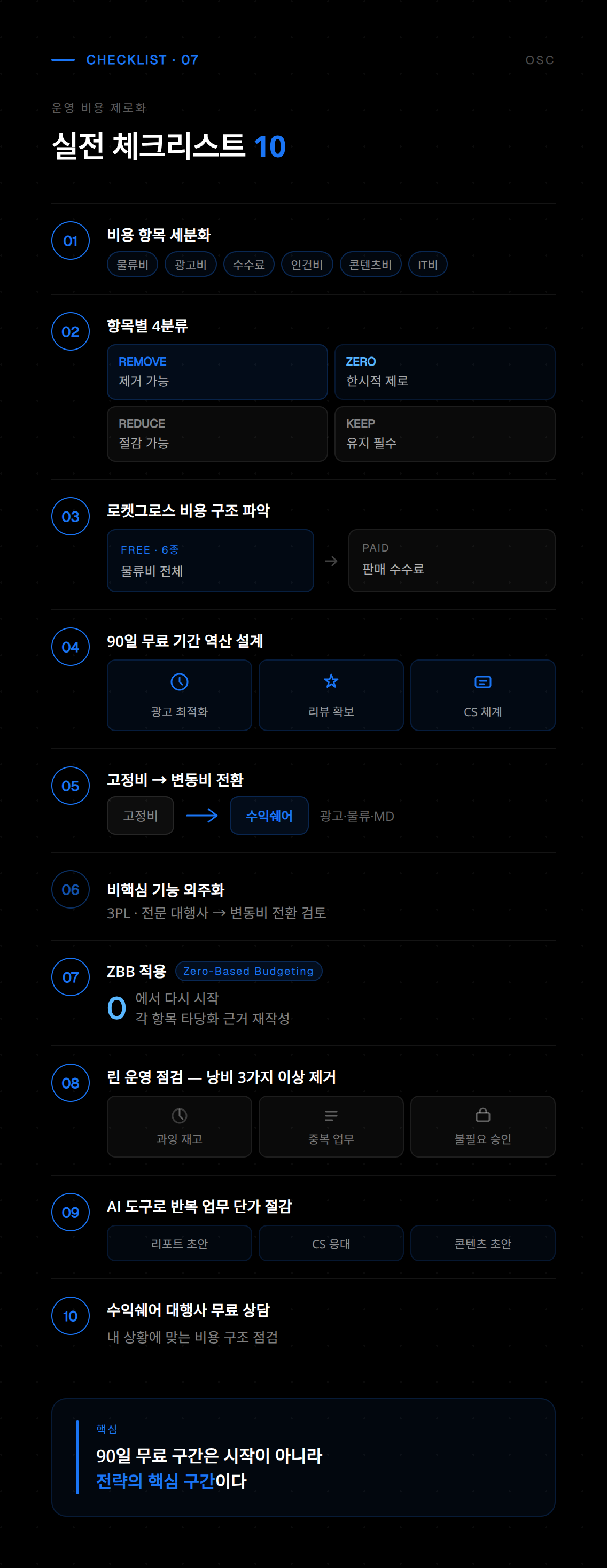운영 비용 제로 전략을 통해 절감된 비용과 기대 효과를 수치로 보여주는 결과 요약 자료