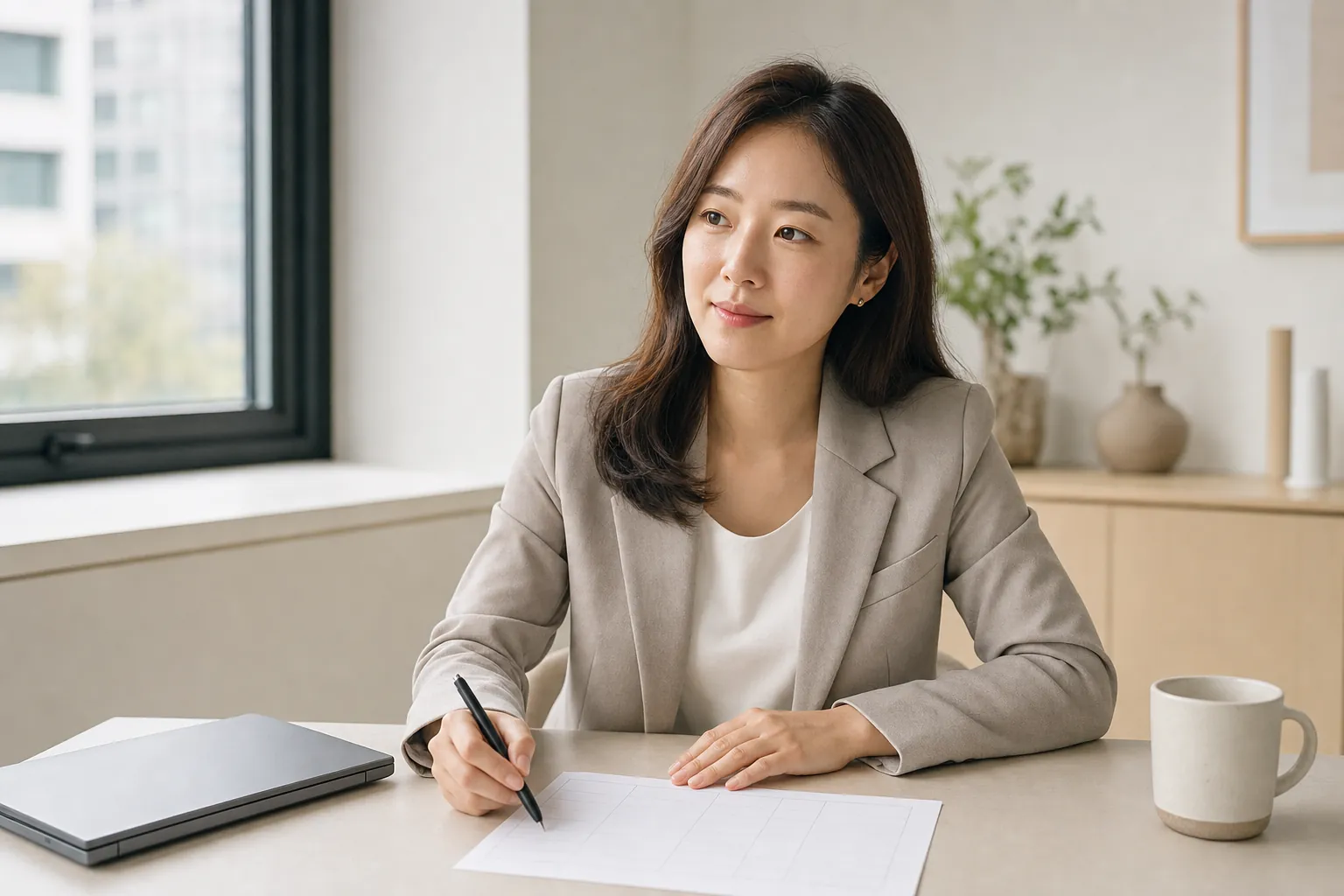 검색광고 키워드 목록을 종이에 정리하며 기획하는 퍼포먼스 마케터