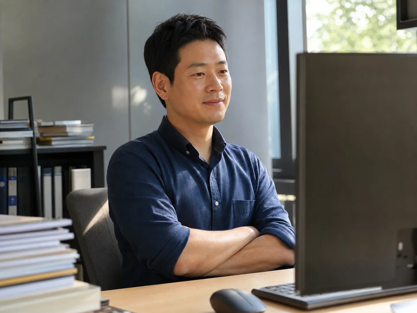브랜드 로켓배송, 받아들이기 전에 넘기는 것들 | OSC 6 같은 담당자가 결정을 내린 듯 홀가분한 표정으로 모니터를 보는 모습