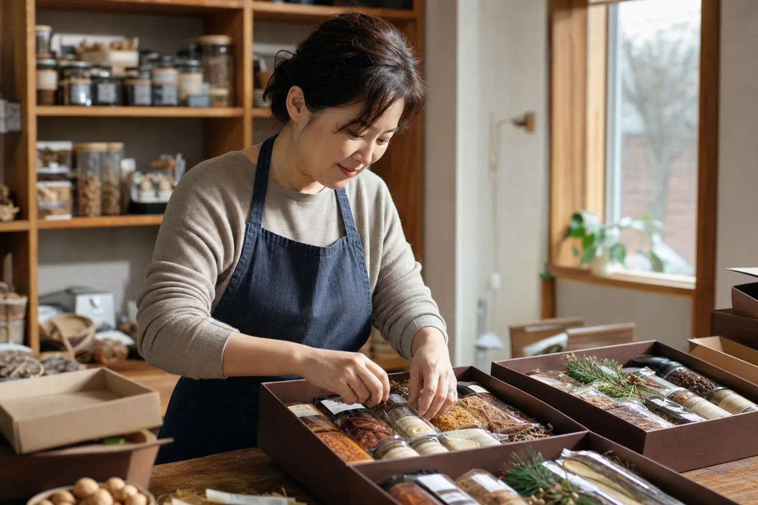 식품 시즌 마케팅, 할인율 부풀리면 위험합니다 3 명절 선물세트 상자를 포장하는 모습