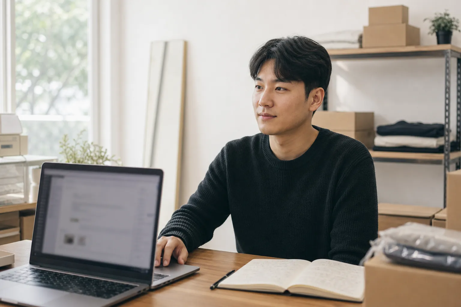 블로그 채널 전략을 검토하는 브랜드 담당자