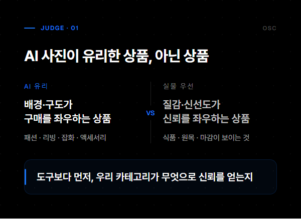 AI 상품 사진 만들기, 빠른 것보다 티 안 나는 것 1 AI 상품 사진이 유리한 상품과 실물 우선 상품의 구분